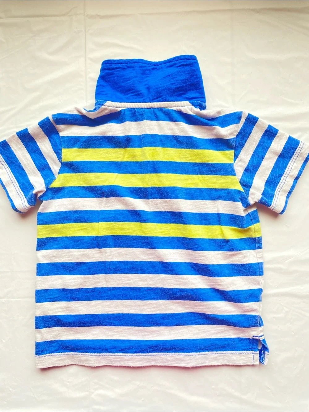 OshKosh B'gosh Toddler Boy Nautical Striped Polo Shirt Anchor Graphic Blue 2T